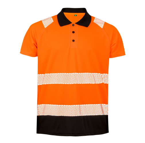 orange / black Polo de seguridad - Material reciclado