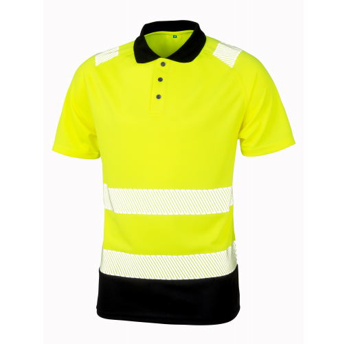yellow / black Polo de seguridad - Material reciclado
