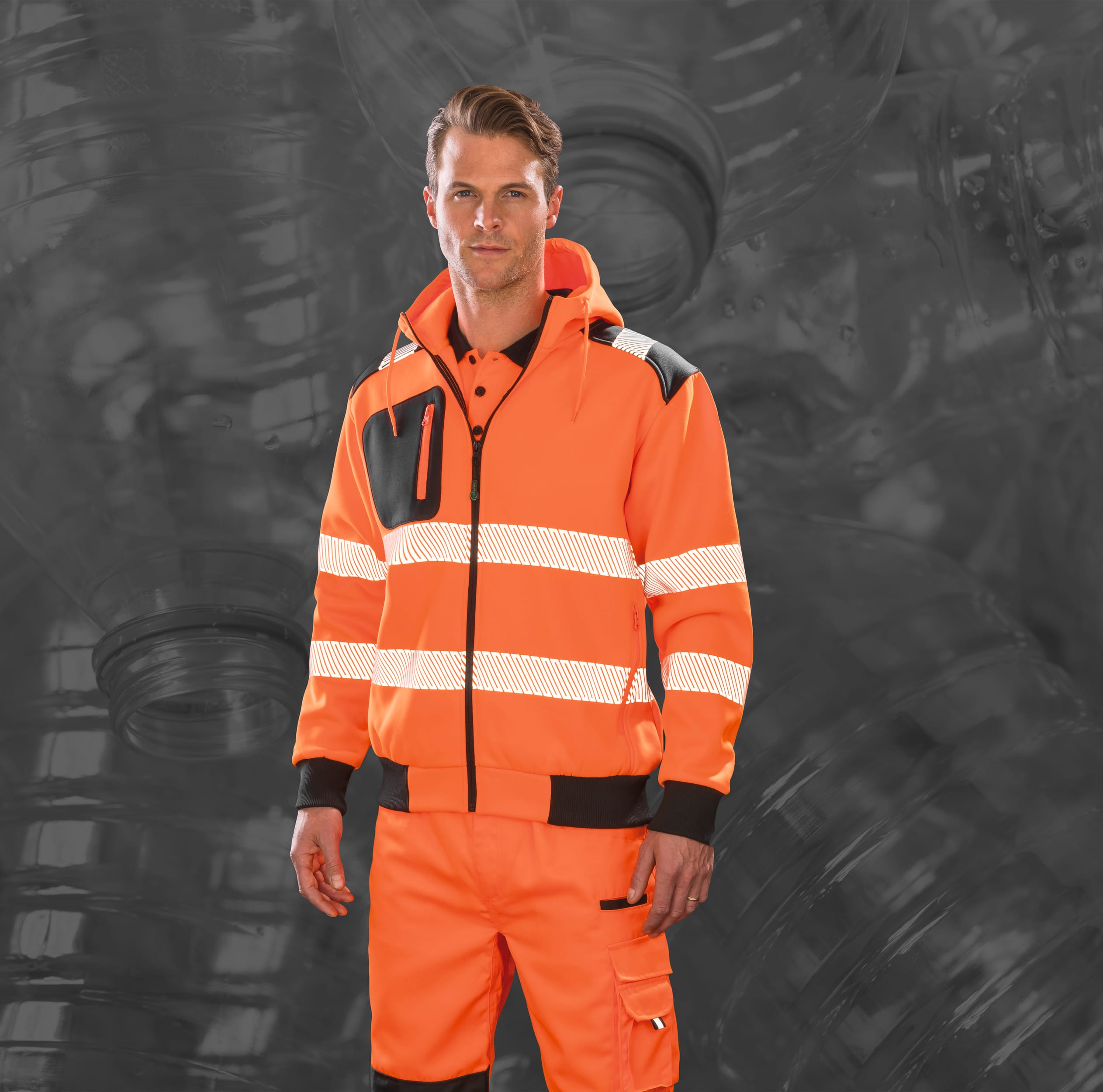 Sudadera capucha de seguridad - Material reciclado