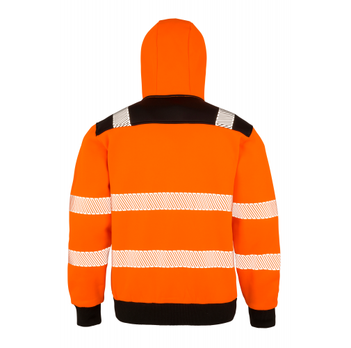 fluorescent orange Sudadera capucha de seguridad - Material reciclado