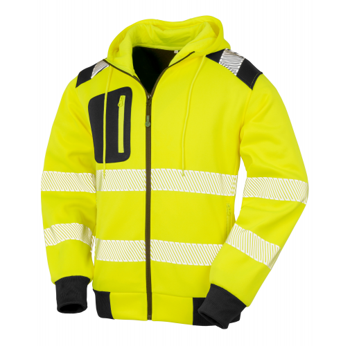 fluorescent yellow Sudadera capucha de seguridad - Material reciclado