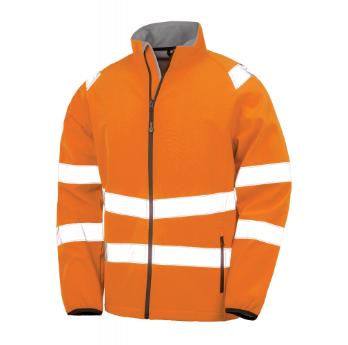 fluorescent orange Chaqueta de seguridad softshell reciclada<br/>