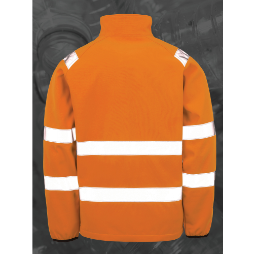 fluorescent orange Chaqueta de seguridad softshell reciclada<br/>