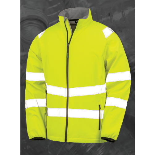 fluorescent yellow Chaqueta de seguridad softshell reciclada<br/>