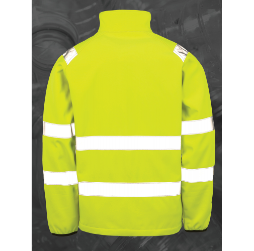 fluorescent yellow Chaqueta de seguridad softshell reciclada<br/>
