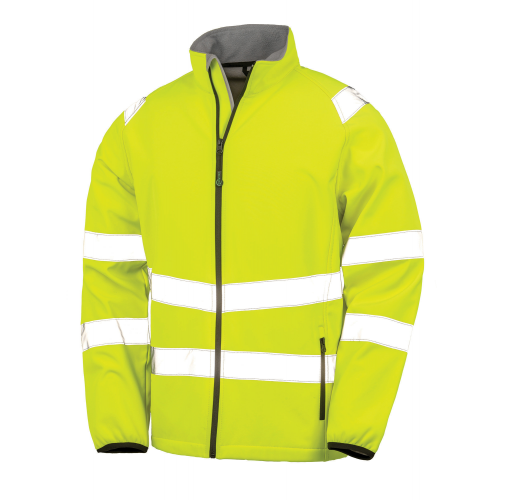 fluorescent yellow Chaqueta de seguridad softshell reciclada<br/>