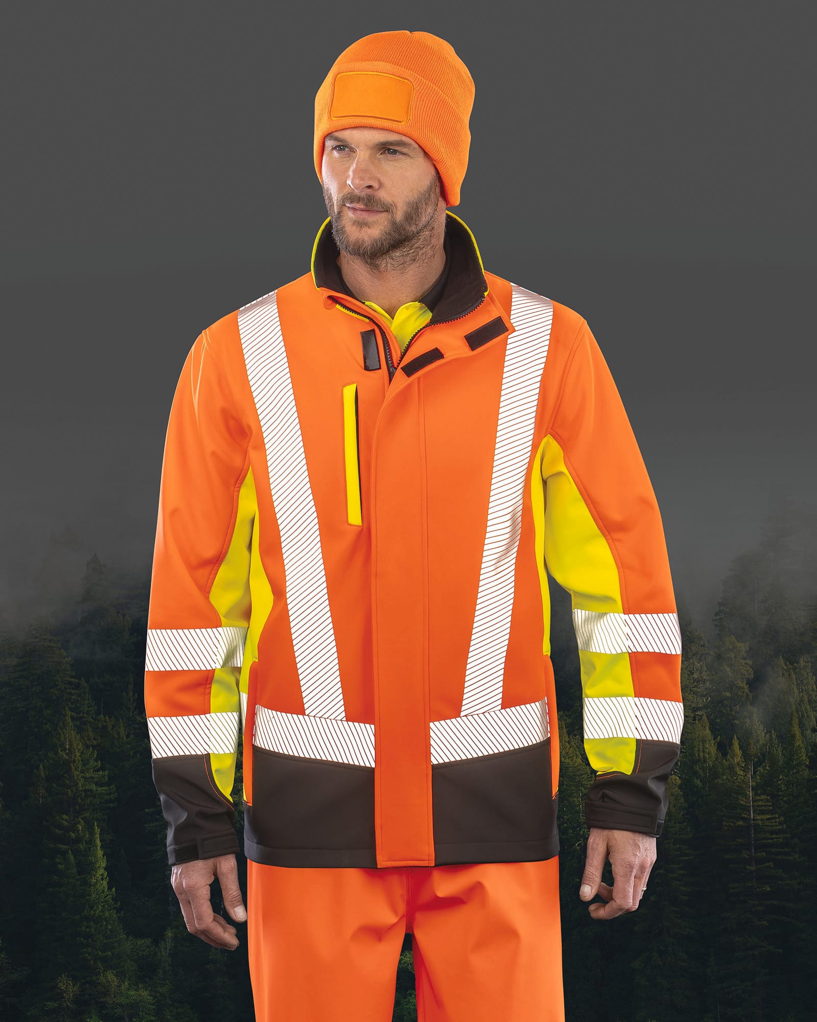 Chaqueta softshell de seguridad de 3 capas reciclada<br/>