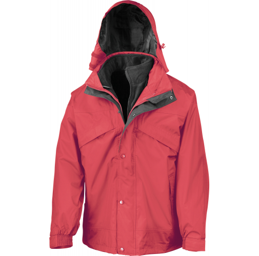 red / black Chaqueta 3 en 1 con cremallera & clip
