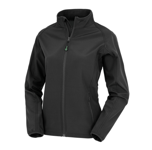black Chaqueta softshell material reciclado mujer