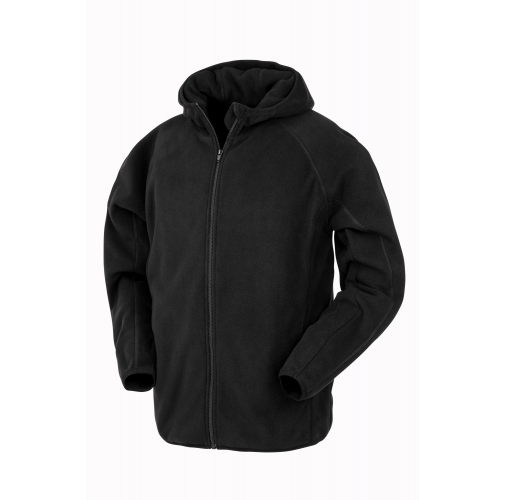black Chaqueta capucha micropolar - Material reciclado