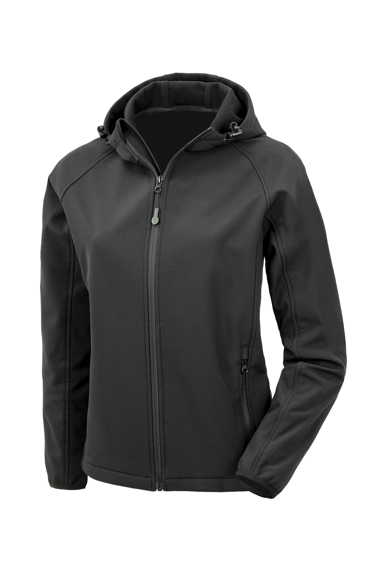 black Chaqueta softshell reciclada de 3 capas con capucha mujer<br/>