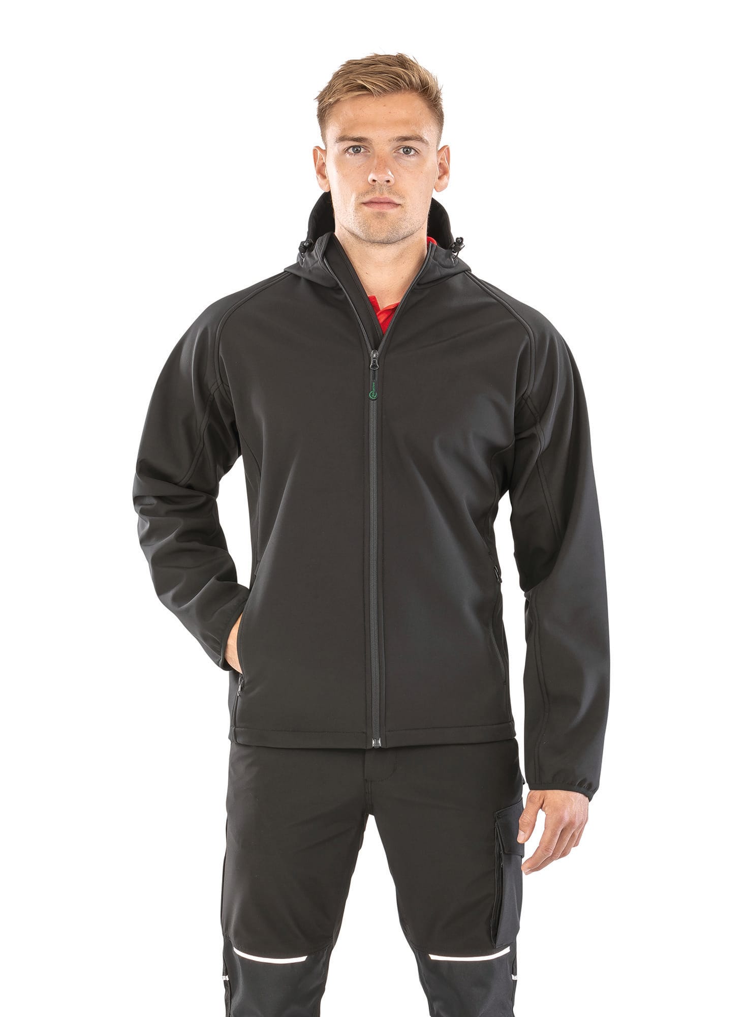 Chaqueta softshell reciclada de 3 capas con capucha hombre