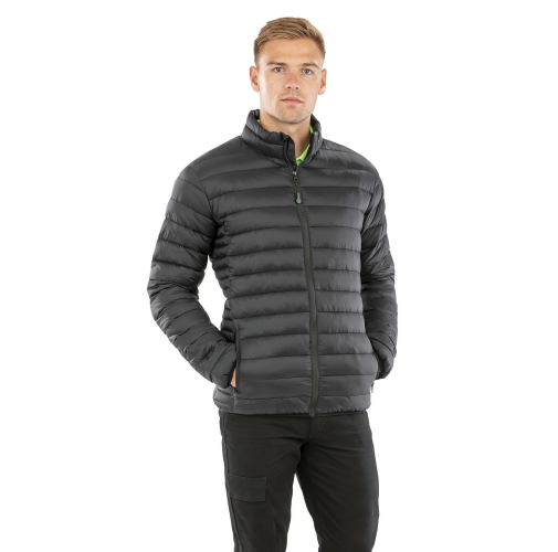 black Chaqueta acolchada reciclada sin capucha