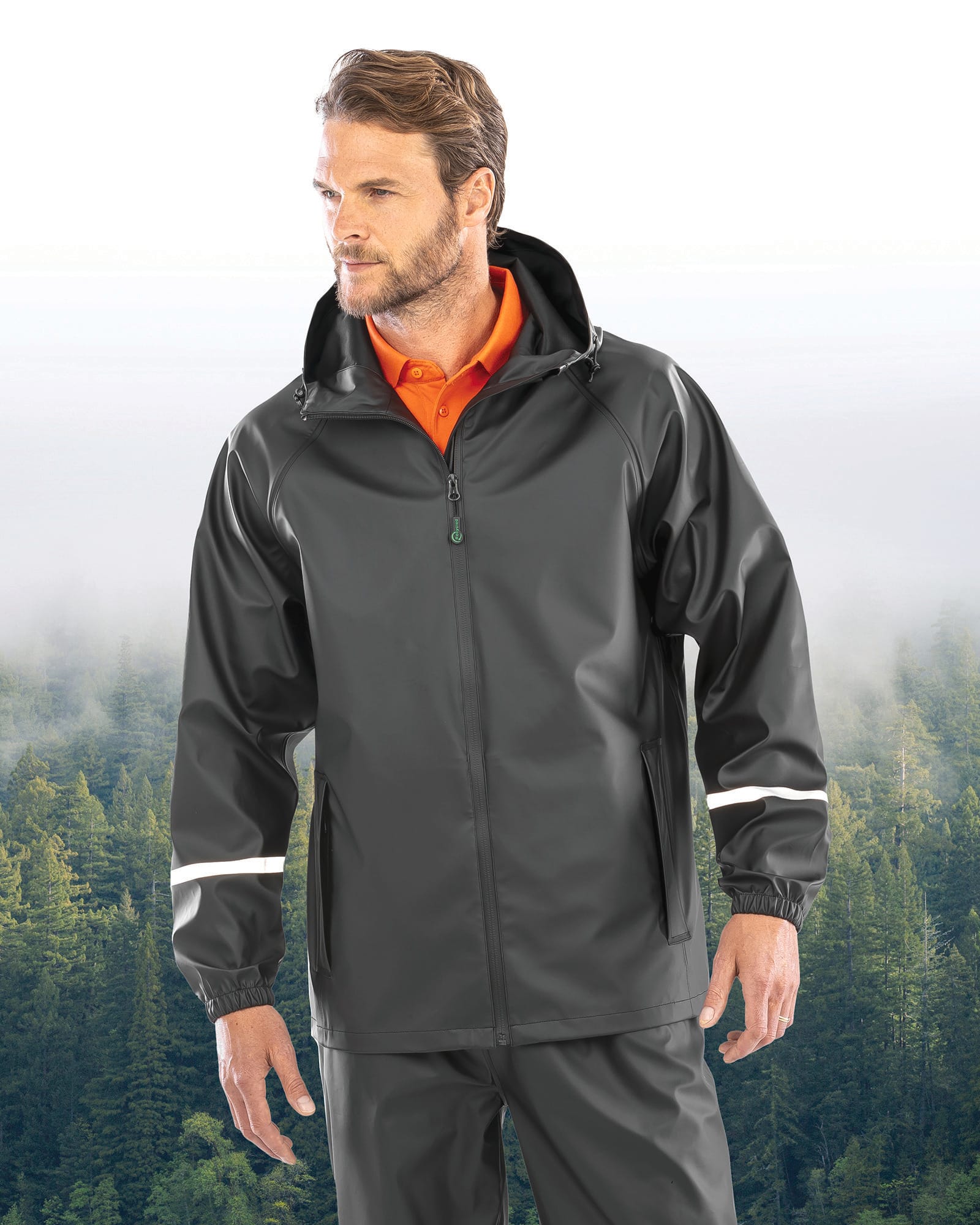 Chaqueta impermeable Prism PU con bandas reflectantes<br/>