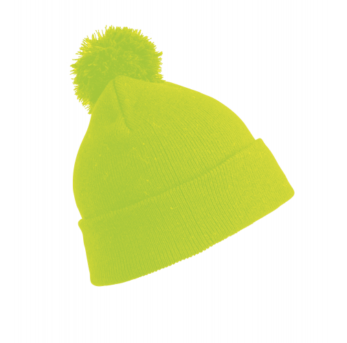 fluorescent yellow Gorro pompón