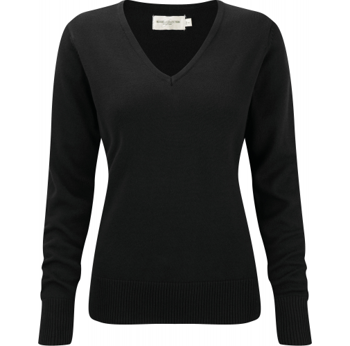 black Jersey cuello de pico mujer
