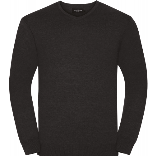 charcoal marl Jersey cuello de pico hombre