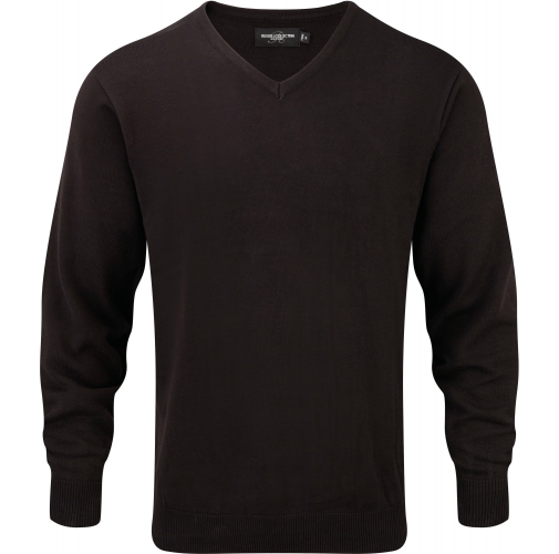 black Jersey cuello de pico hombre