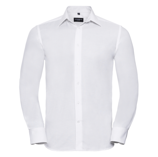 white Camisa oxford manga larga