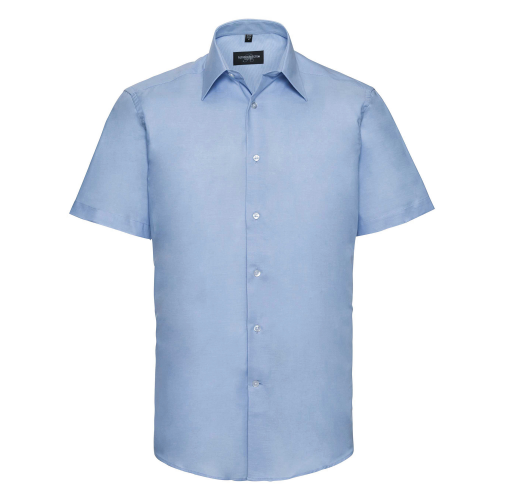 oxford blue Camisa entallada de hombre de tejido oxford manga corta