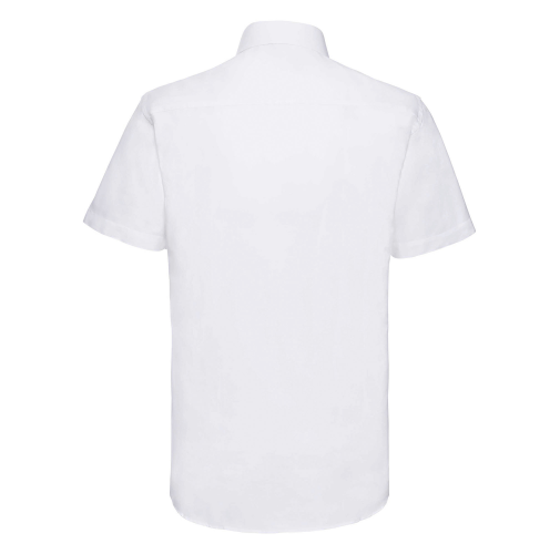 white Camisa entallada de hombre de tejido oxford manga corta