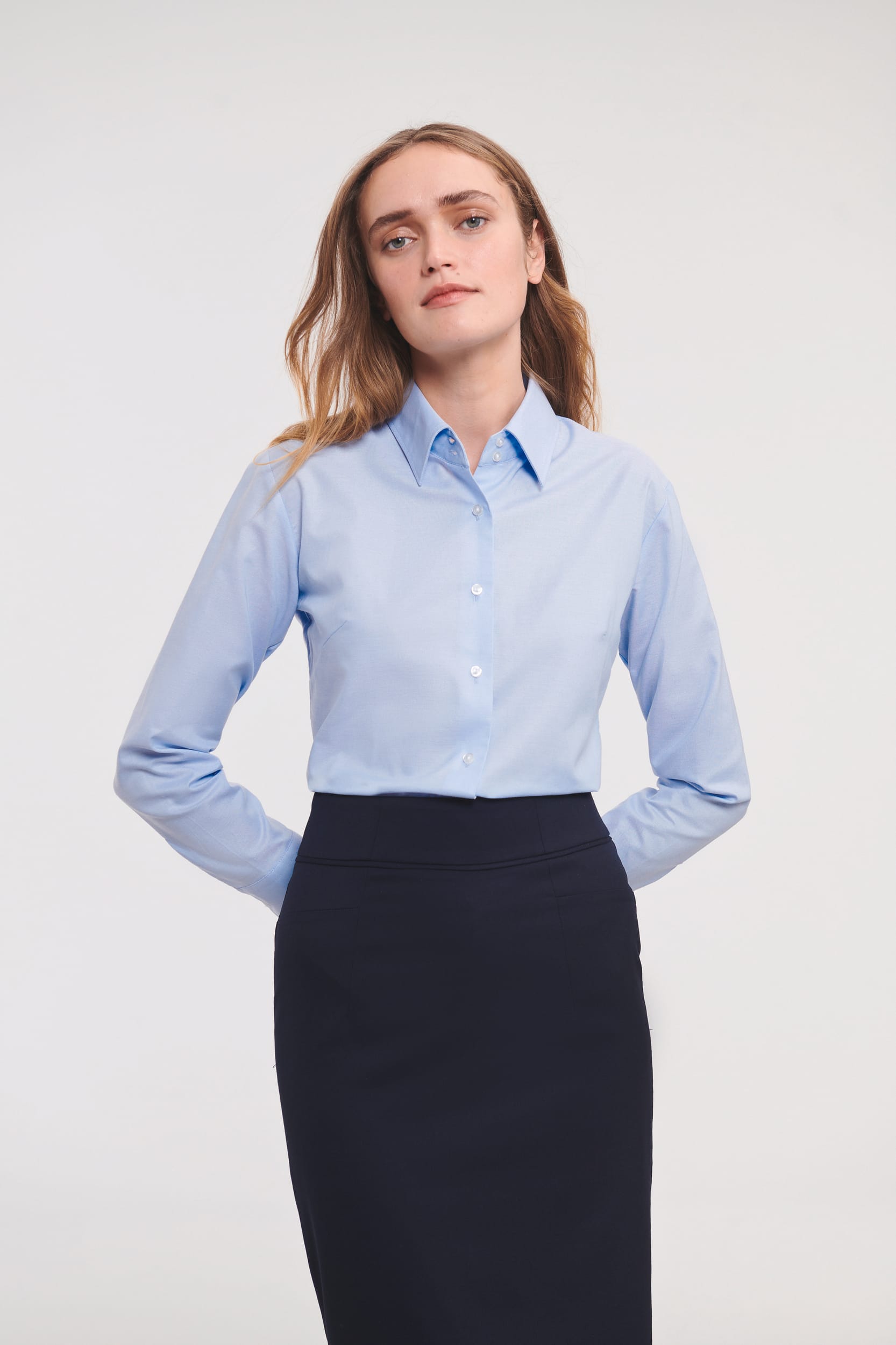 Camisa Oxford manga larga mujer