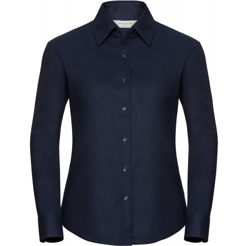 bright navy Camisa Oxford manga larga mujer