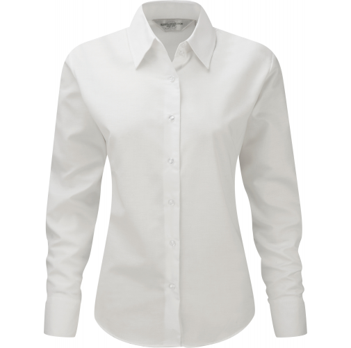 white Camisa Oxford manga larga mujer