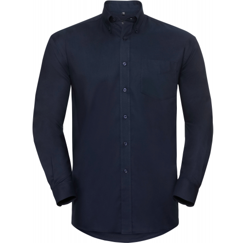 bright navy Camisa Oxford manga larga hombre