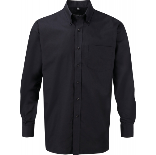 black Camisa Oxford manga larga hombre