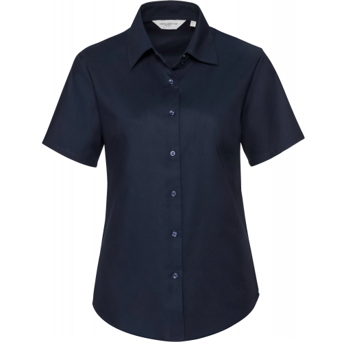 bright navy Camisa Oxford manga corta mujer