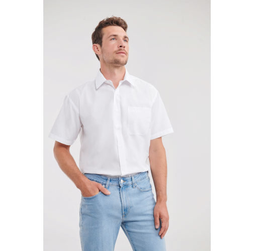 Camisa Popelina de polialgodón manga corta hombre