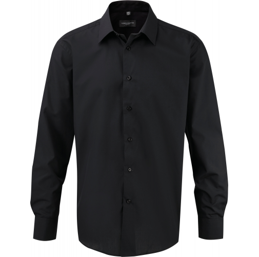 black Camisa clásica Non-Iron manga larga hombre