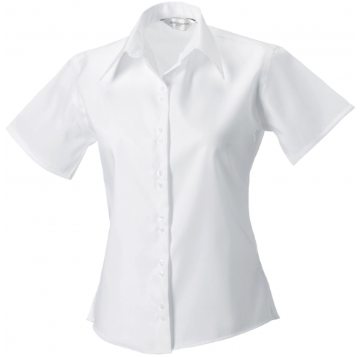 white Camisa Non-Iron manga corta mujer