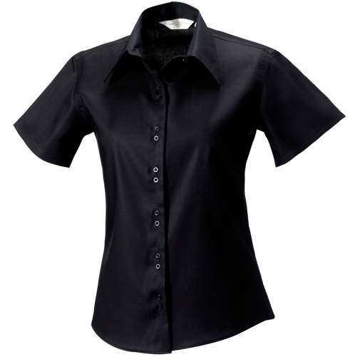 black Camisa Non-Iron manga corta mujer