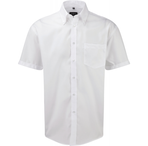 white Camisa clásica non-iron manga corta hombre