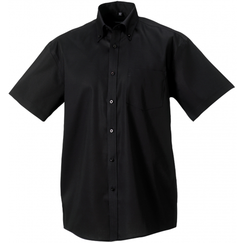 black Camisa clásica non-iron manga corta hombre