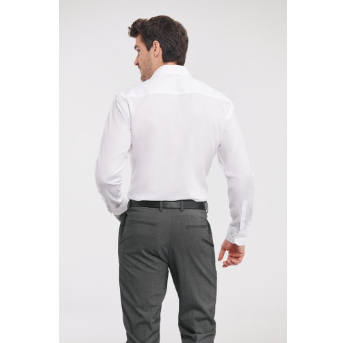 Camisa moderna sin plancha manga larga hombre
