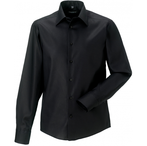 black Camisa moderna sin plancha manga larga hombre