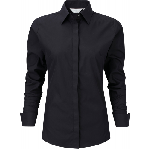 black Camisa Ultimate Stretch manga larga mujer