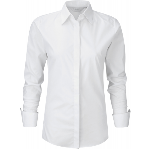 white Camisa Ultimate Stretch manga larga mujer