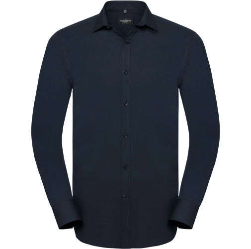 bright navy Camisa Ultimate Stretch manga larga hombre