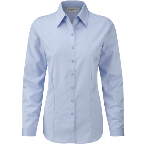 light blue Camisa Espiga manga larga mujer