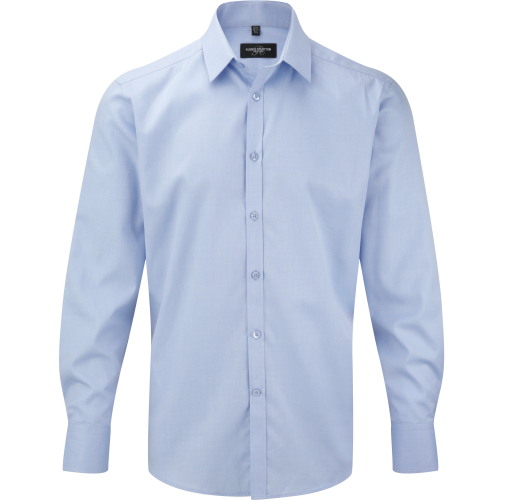 light blue Camisa Espiga manga larga hombre