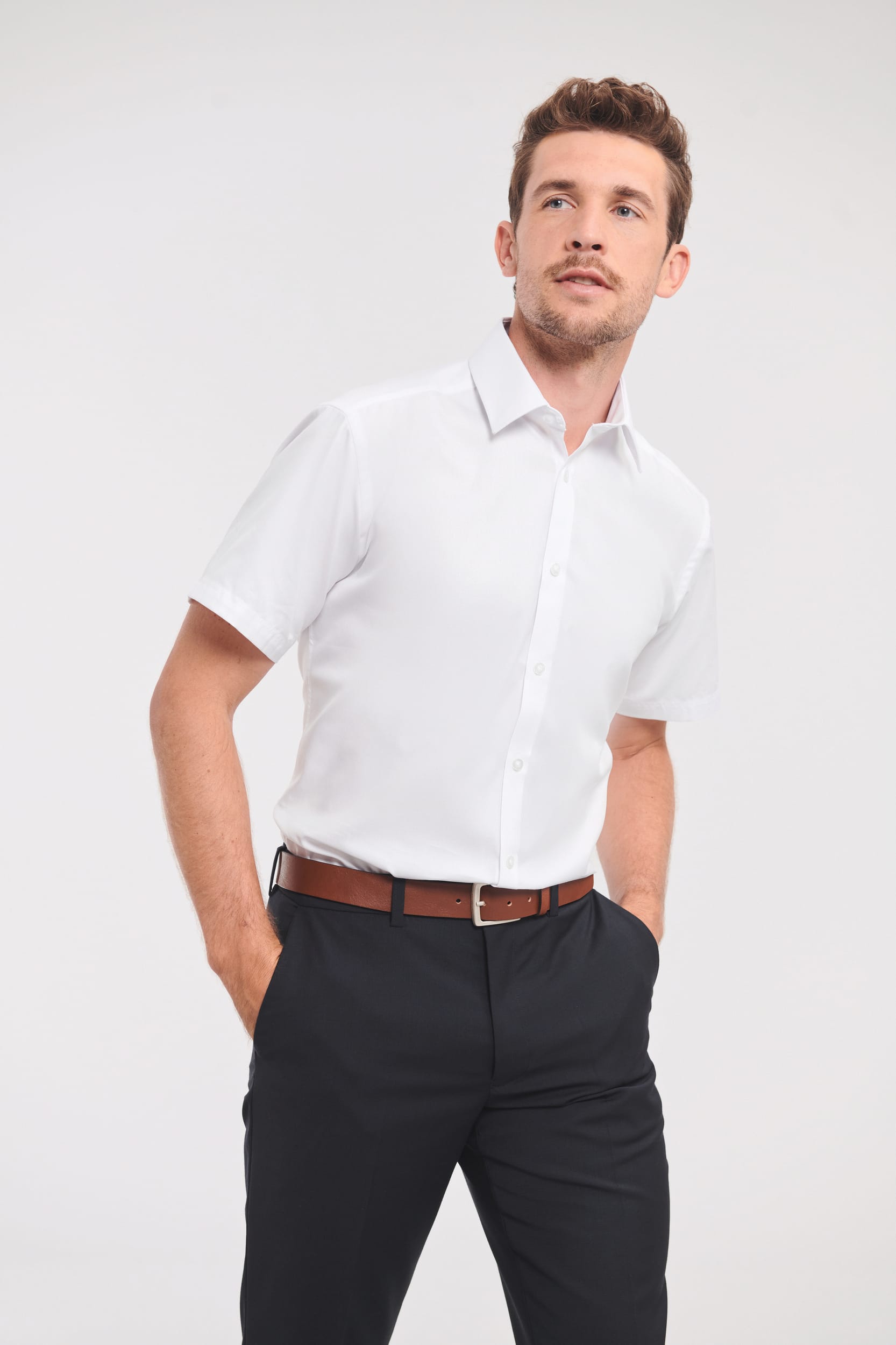 Camisa Espiga manga corta hombre