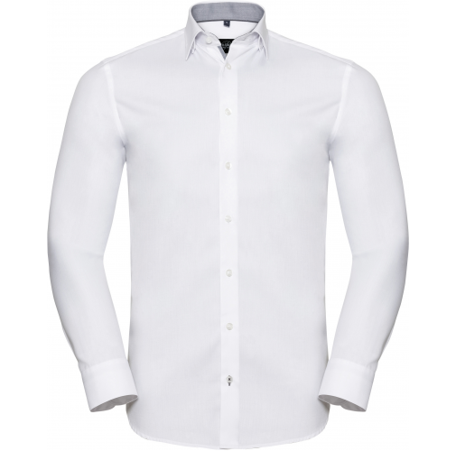 white / silver / convoy grey Camisa Espiga manga larga