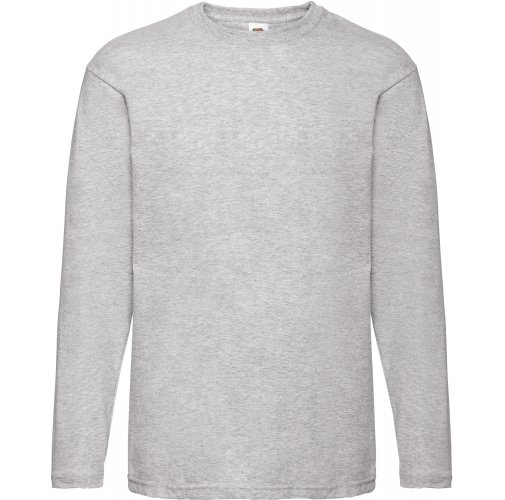 heather grey Camiseta Valueweight manga larga hombre (61-038-0)