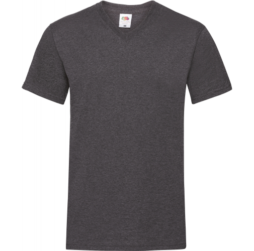 dark heather grey Camiseta Valueweight cuello de pico hombre (61-066-0)