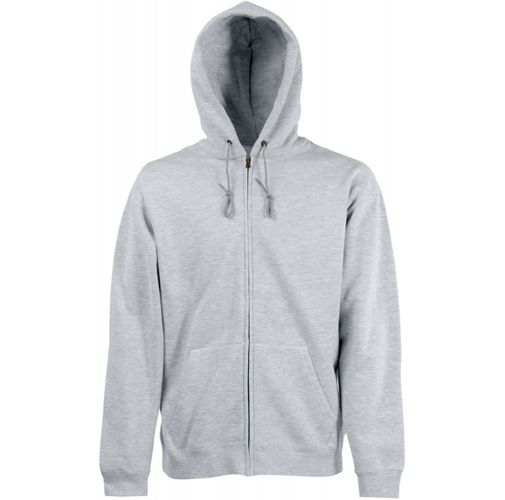 heather grey Sudadera Premium cremallera y capucha hombre (62-034-0)