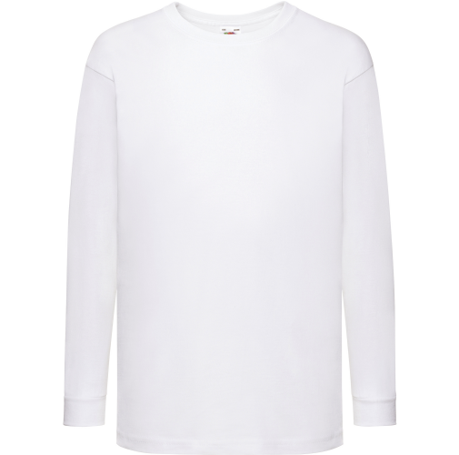 white Camiseta Valueweight manga larga niños (61-007-0)